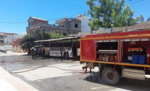 بنزرت .. احتراق حافلة مدرسية في ظروف غامضة